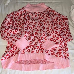 Cabana by Crown and Ivy, pink and red cheetah print sweater